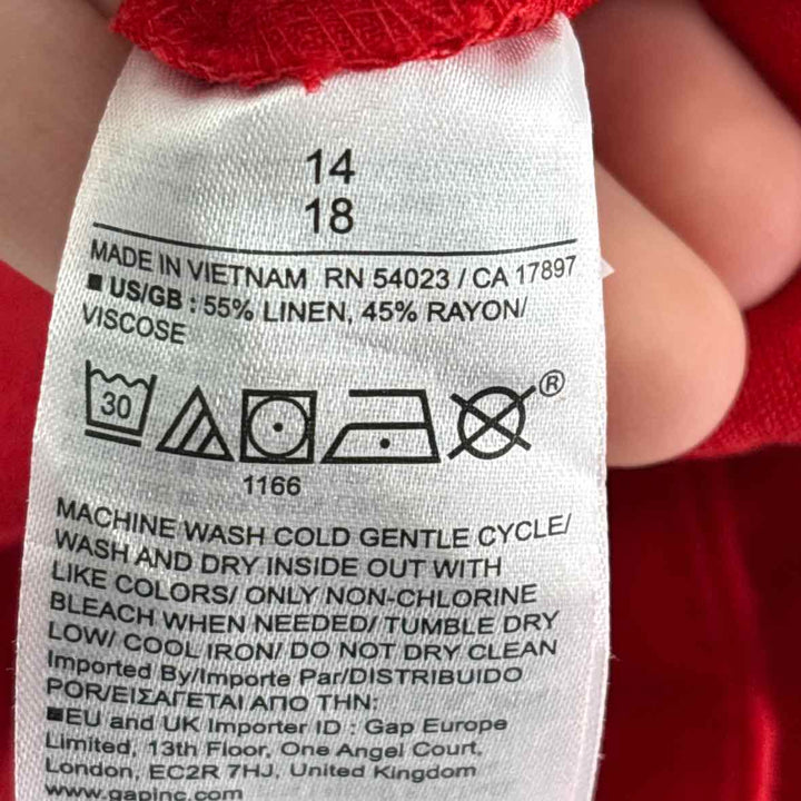 Size 14 GAP Red Linen Pants