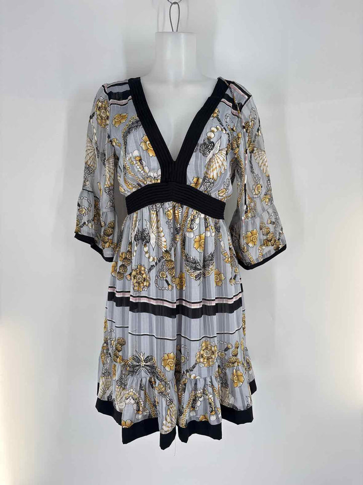 Size L gray print Dress