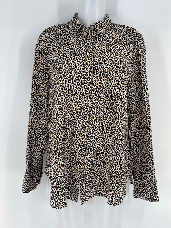 Size 14 J Crew Tan Silk Shirt