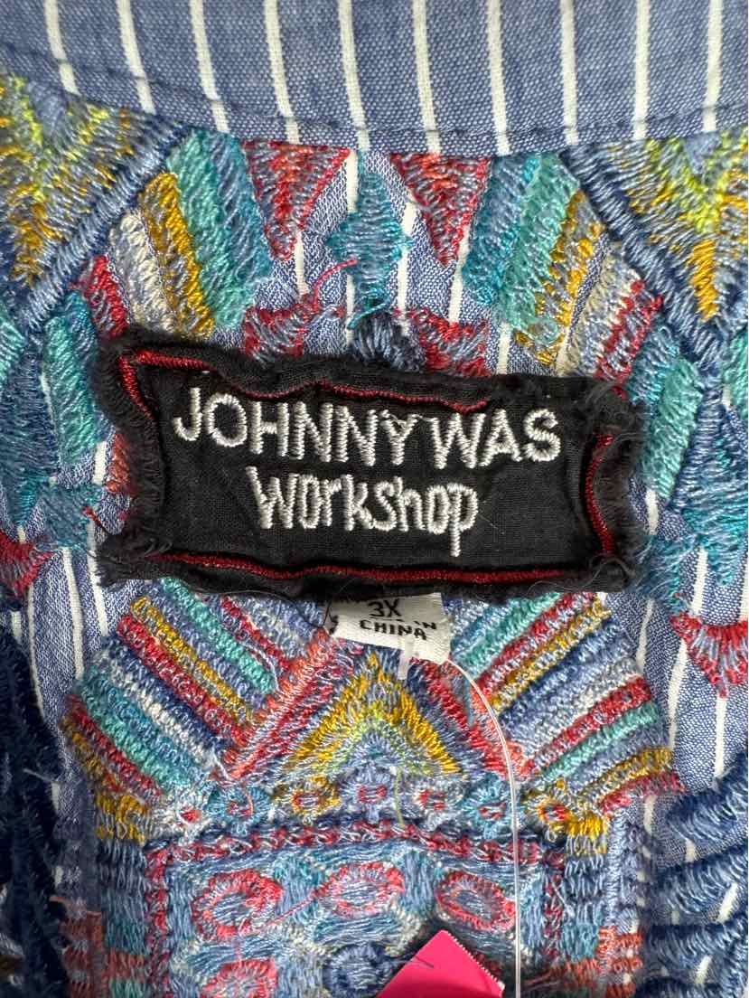 Size 3X Johnny Was Blue Print Shirt