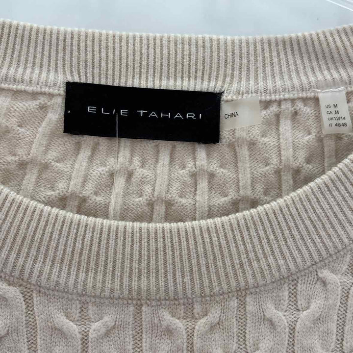 Size M ELIE TAHARI Beige Knit Sweater