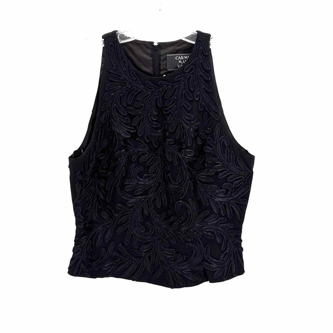 Size 12 CARMEN MARC VALVO Black Print Shirt