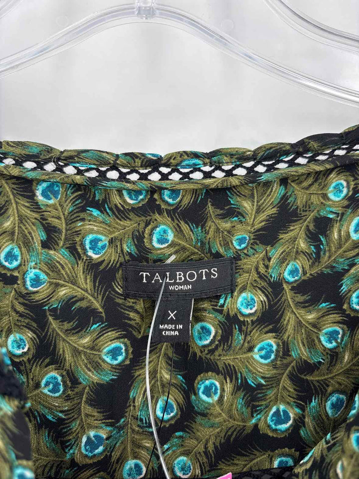 Size XL Talbots Green Print Shirt