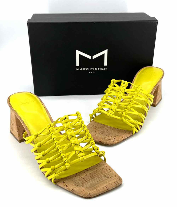 Shoe Size 9.5 MARC FISHER Yellow Leather Heels