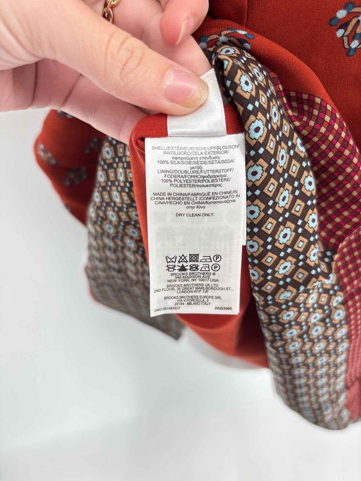 Size 8 Brooks Brothers ORANGE PRINT Dress