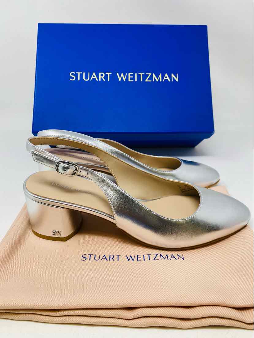 Shoe Size 6.5 Stuart Weitzman Silver Pumps