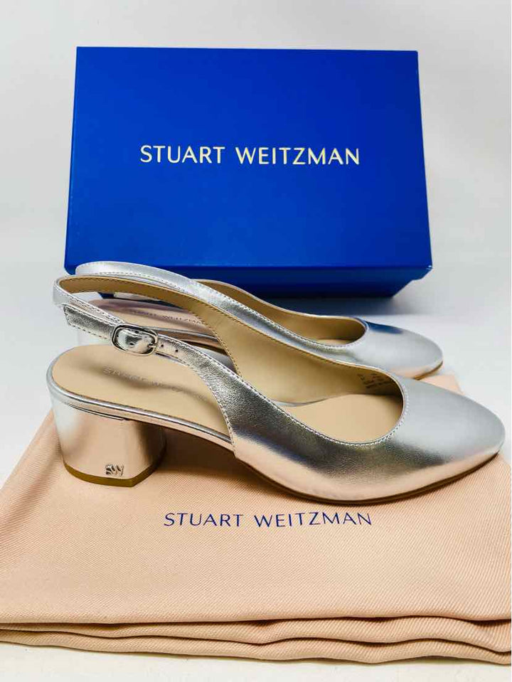 Shoe Size 6.5 Stuart Weitzman Silver Pumps