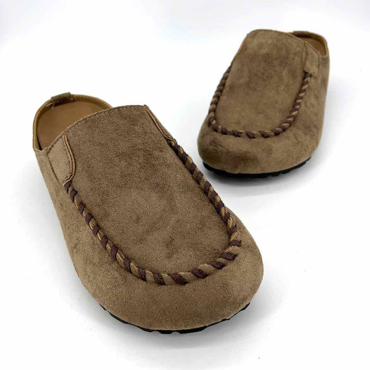 Shoe Size 4 Tan Faux Leather Clogs