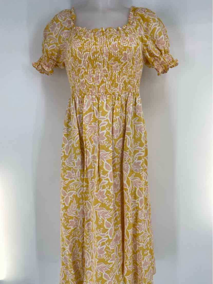 Size 6 Boden Yellow Print Dress