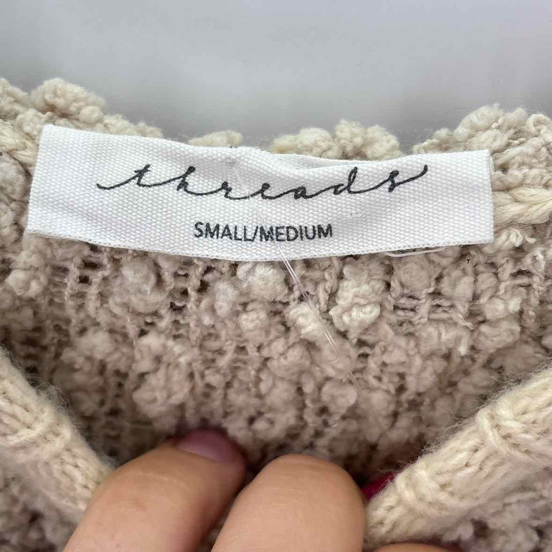 Size S/M AMERICAN THREADS Tan Knit Sweater
