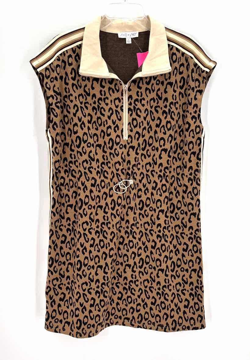Size L Brown Print Sweater