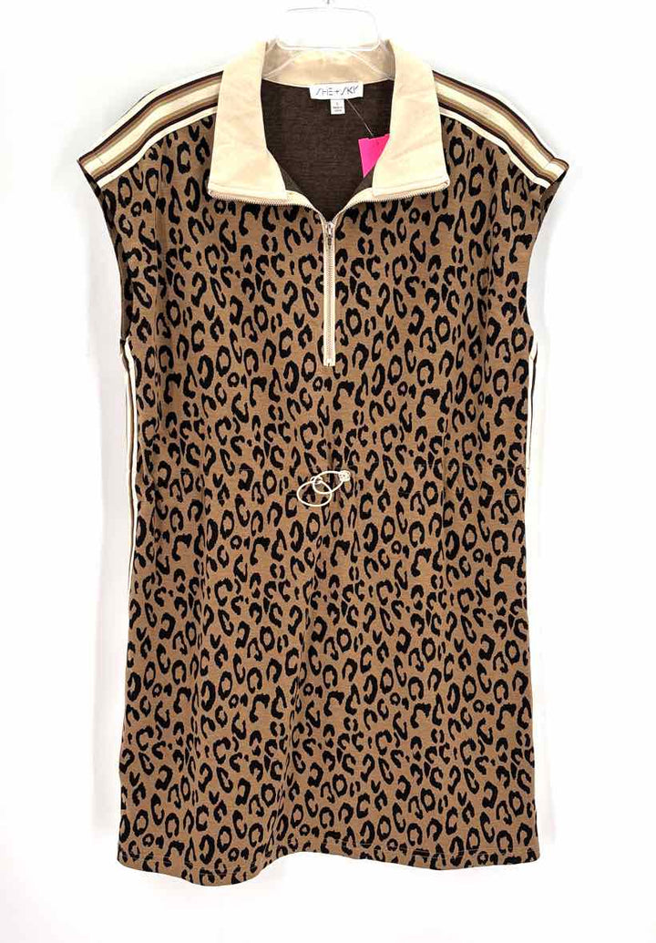 Size L Brown Print Sweater