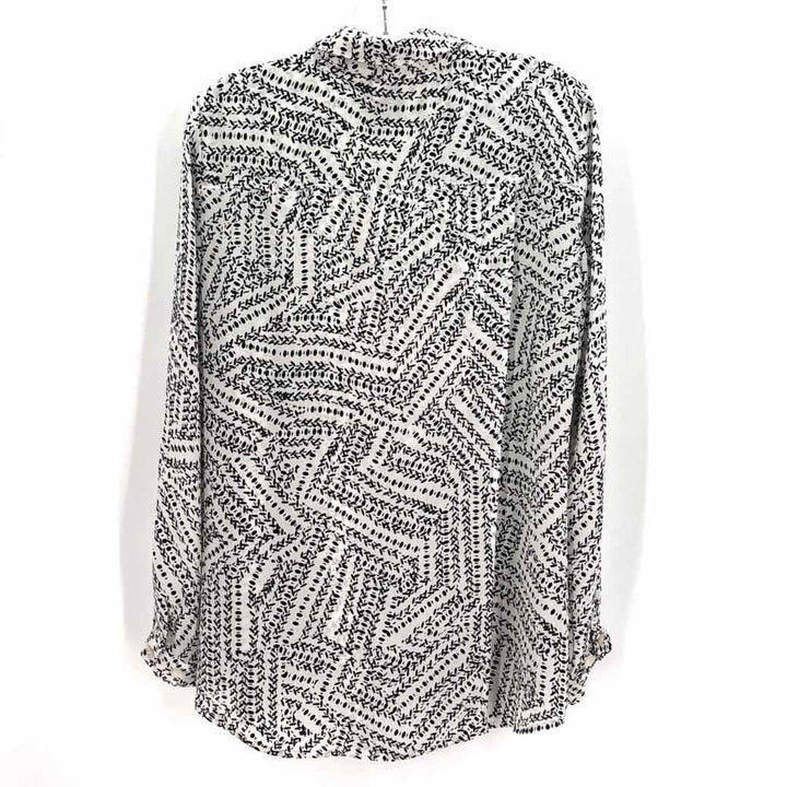 Size M CABI White Print Shirt