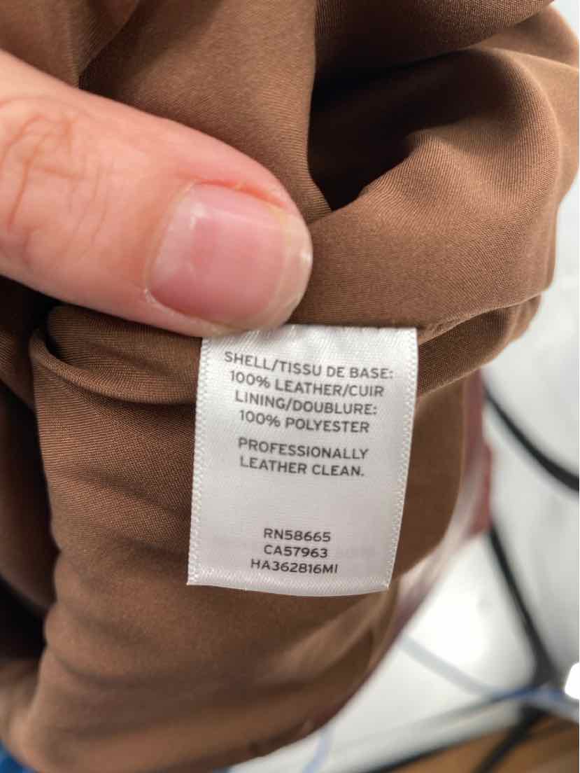 Size 12 HALOGEN Brown Leather Skirt