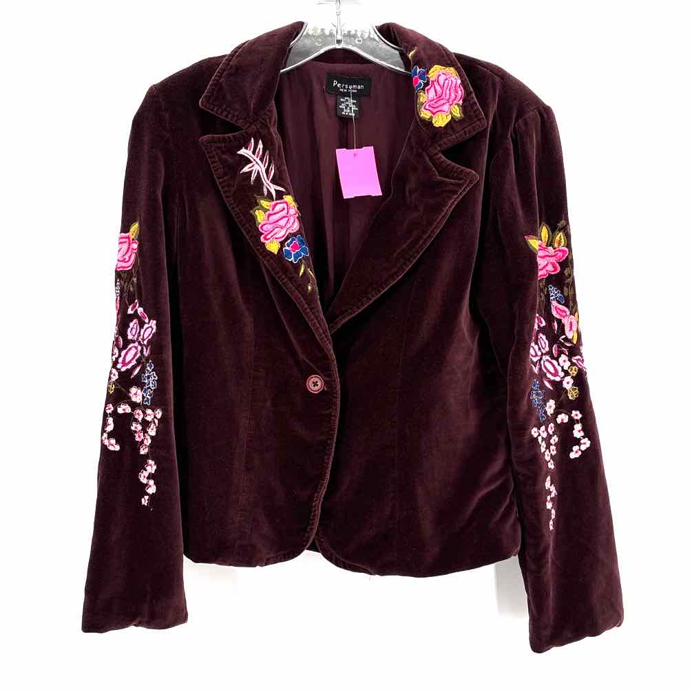 Size S P.CILL Burgundy Velvet Jacket