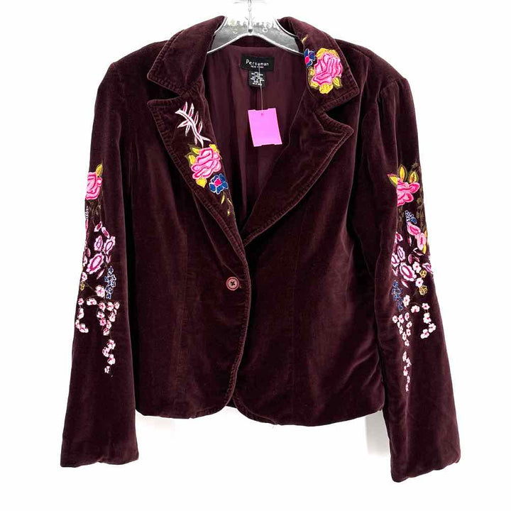 Size S P.CILL Burgundy Velvet Jacket