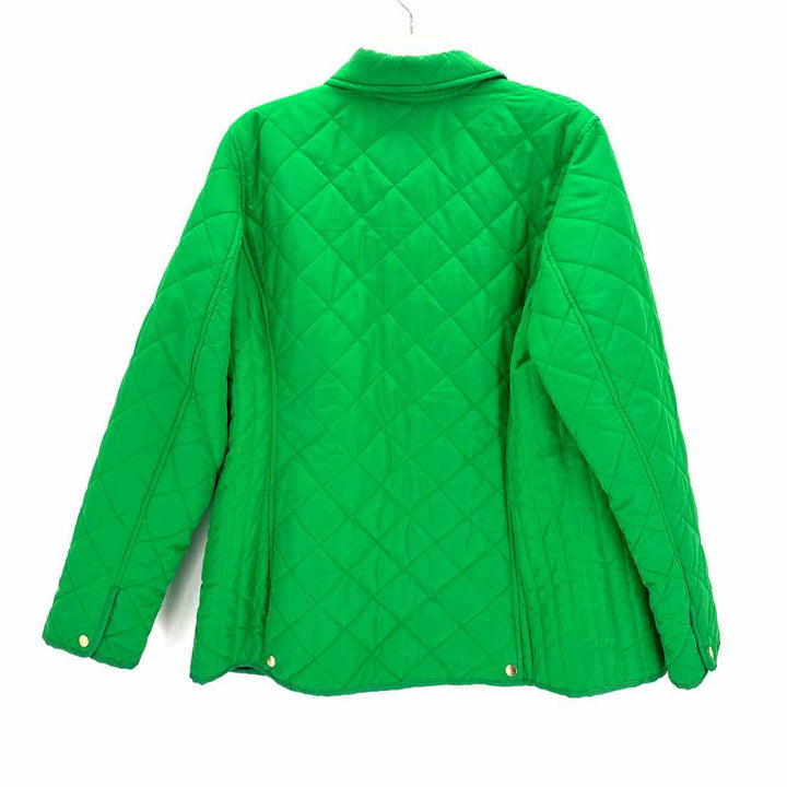 Size 1X CROWN & IVY Green Quilted Jacket