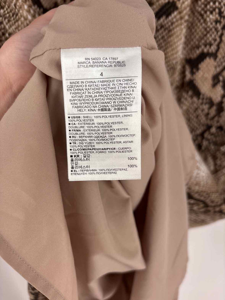 Size 4 Banana Republic Brown Print Dress
