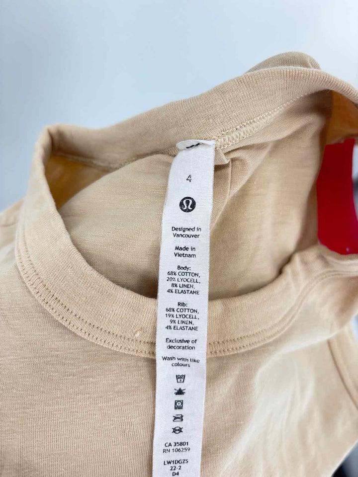 Size 4 Lululemon Tan Shirt