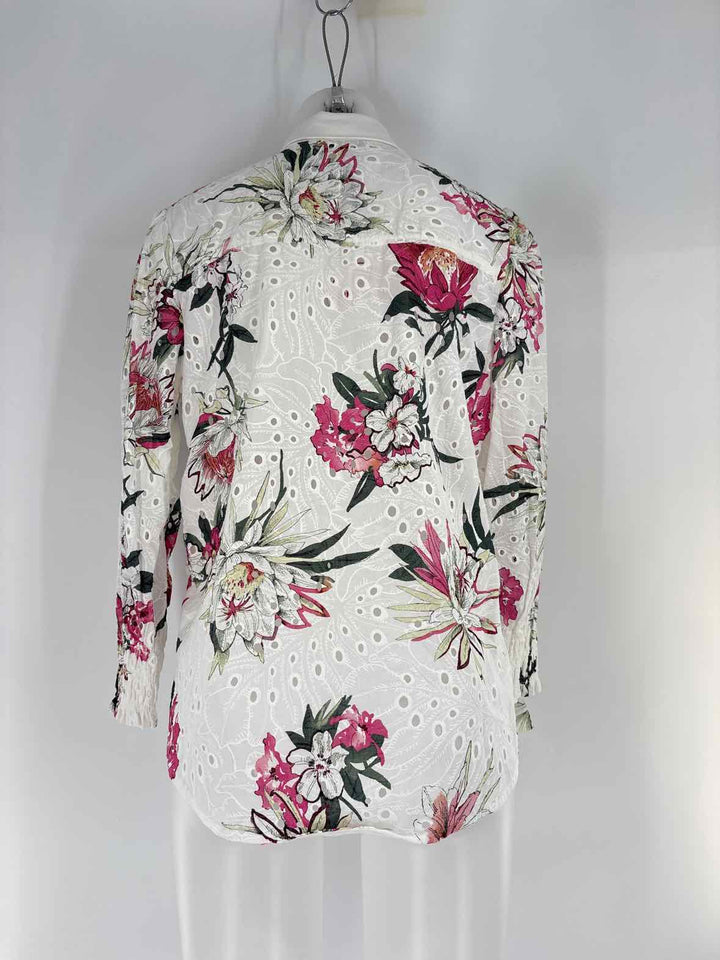 Size S Chico's White Print Shirt