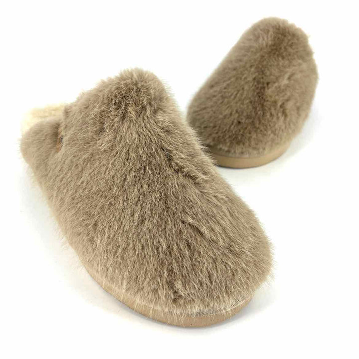 Shoe Size 8 BEARPAW Tan Faux Fur Clogs