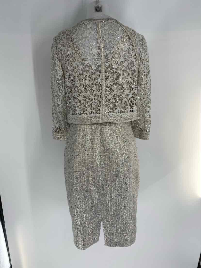 Size 10 KAY UNGER Gold Lace Dress