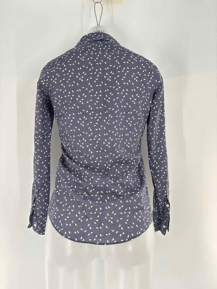 Size XS ANN MASHBURN Blue Print Shirt