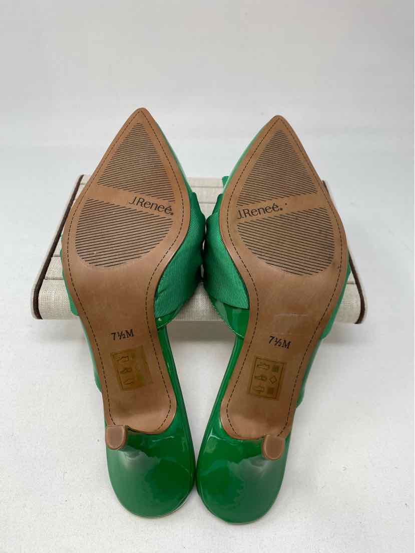 Shoe Size 7.5 J RENEE Green Sateen Pumps