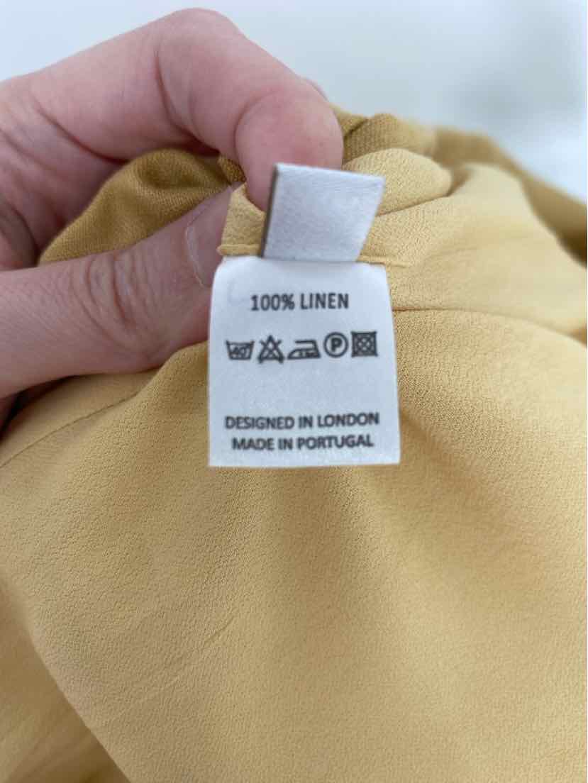 Size S Yellow Linen 2 PC Dress