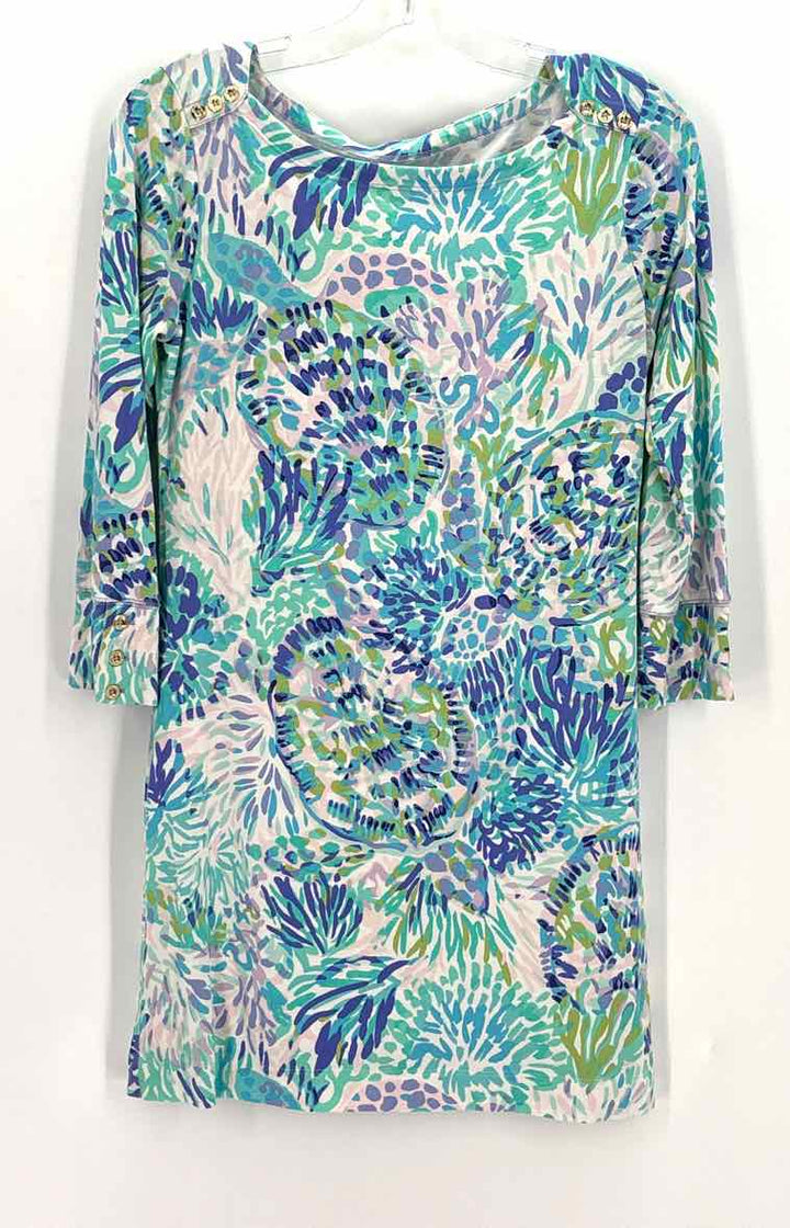 Size S Lilly Pulitzer Teal Cotton Dress