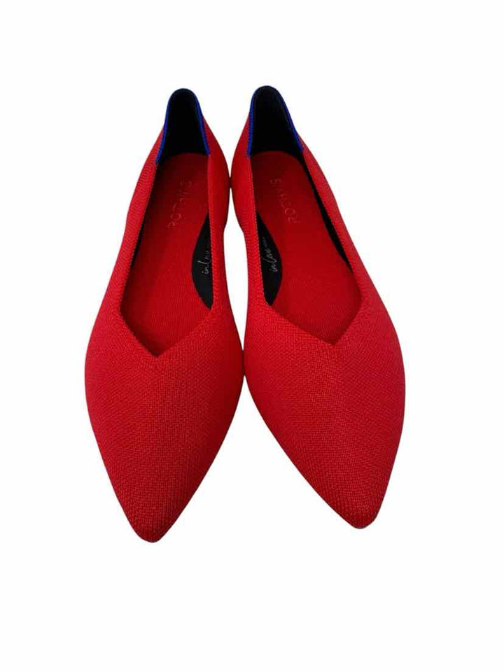 Shoe Size 9 ROTHY'S Red Knit Flats