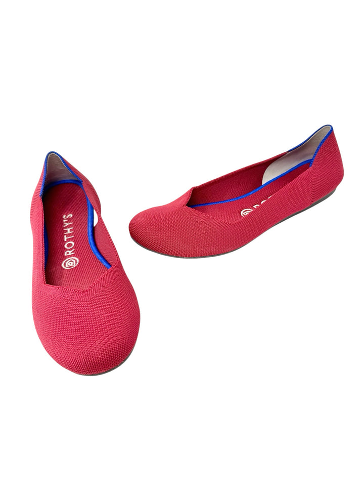 Shoe Size 8.5 ROTHY'S Red Knit Flats