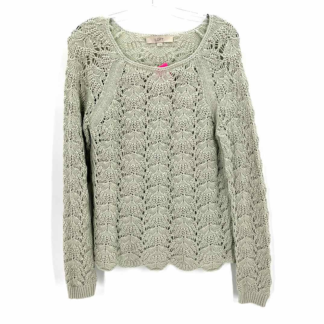 Size M Ann Taylor Green Knit Sweater