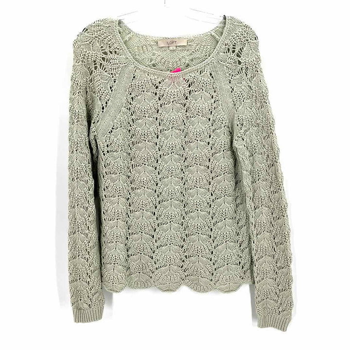Size M Ann Taylor Green Knit Sweater