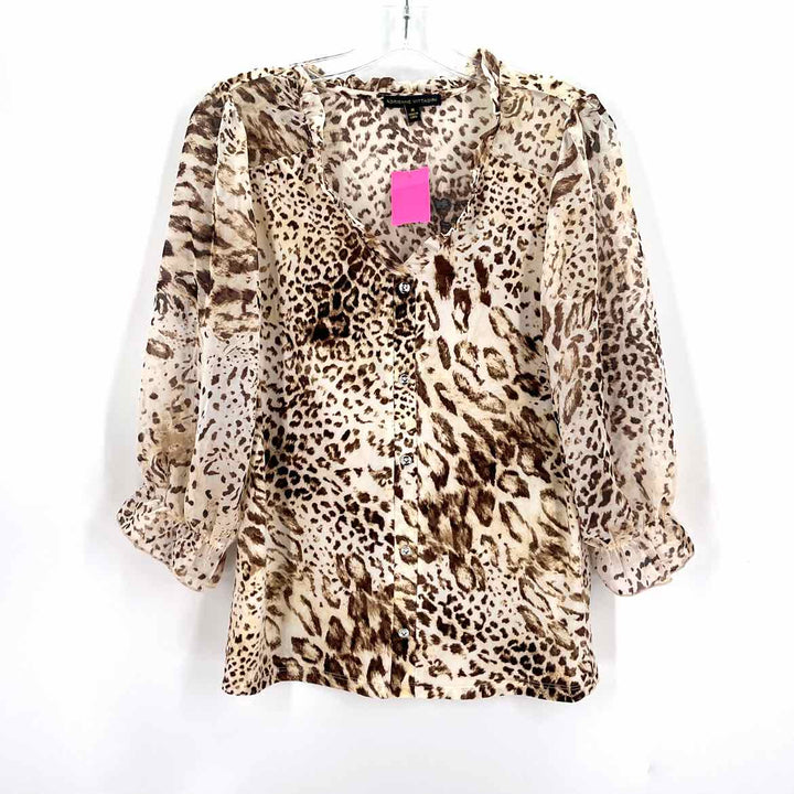 Size M ADRIENNE VITTADINI Brown Print Shirt