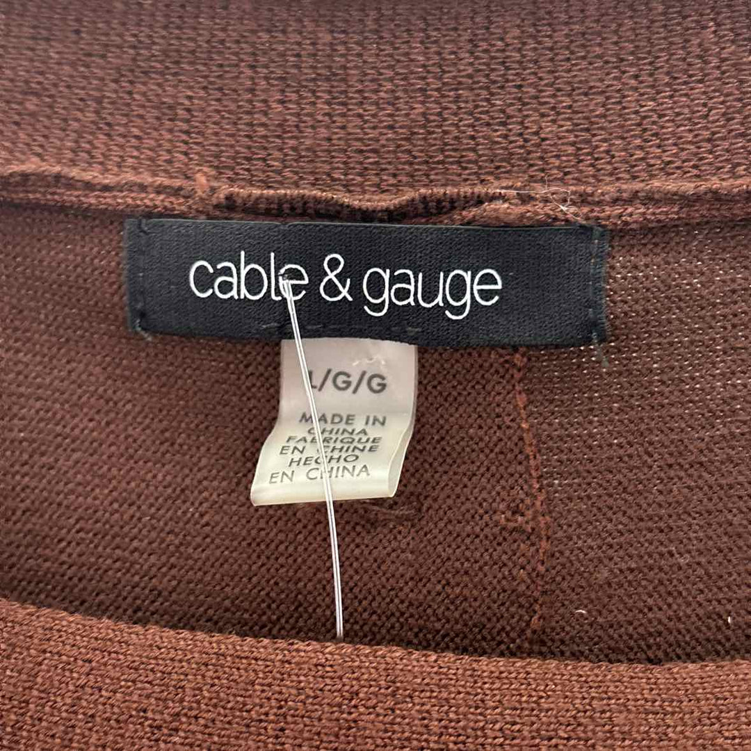 Size L CABLE &amp; GAUGE Brown Knit Sweater