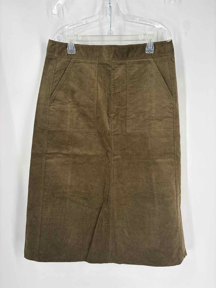 Size 12 Talbots Olive Corduroy Skirt