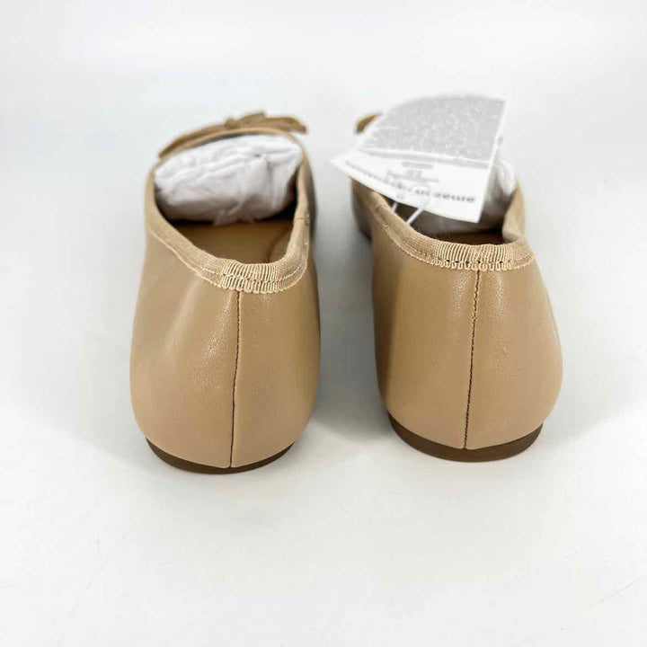 Shoe Size 8.5 Taupe Faux Leather Flats