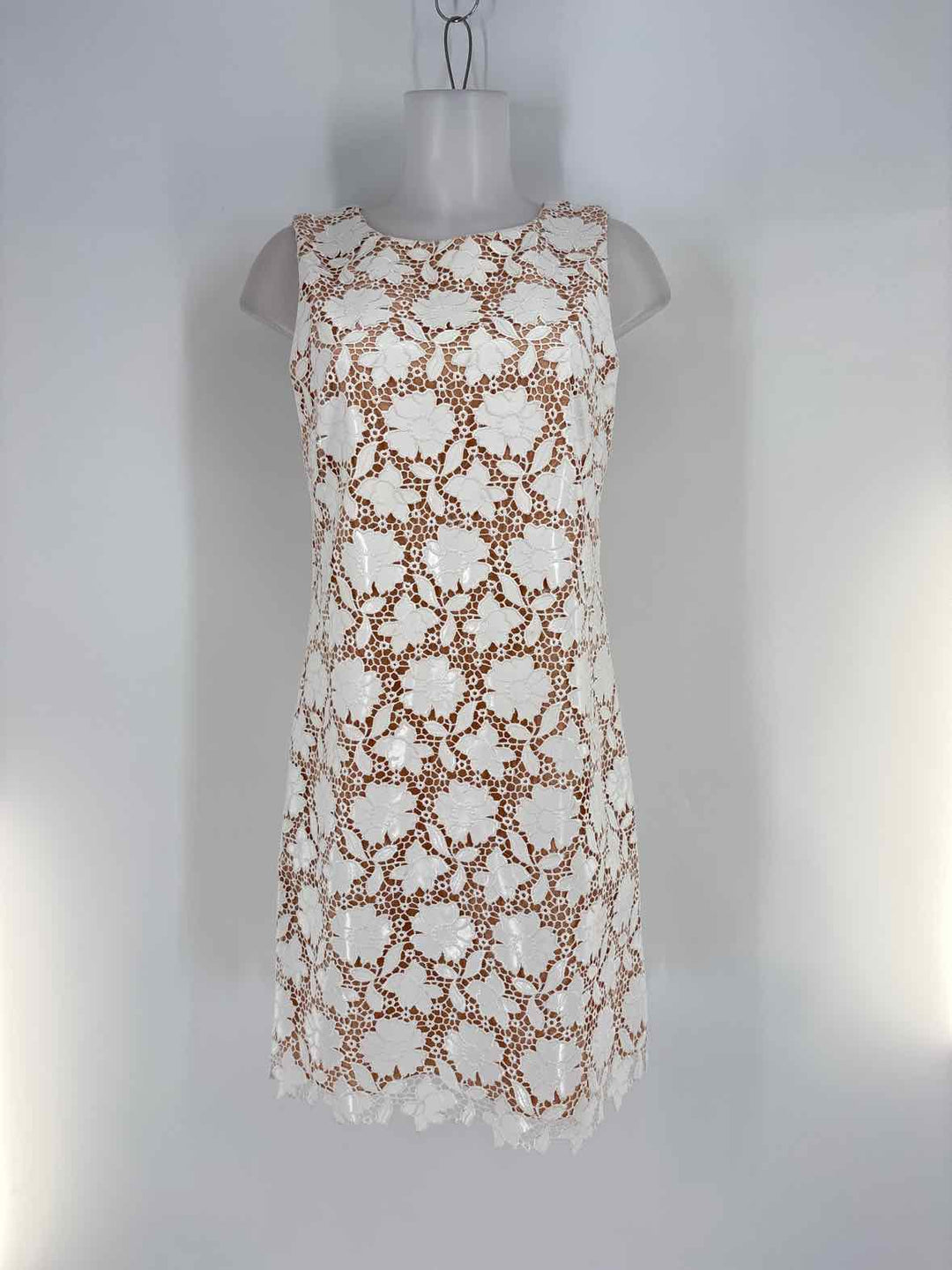 Size 10 Alice + Olivia Black Leather Lace Dress
