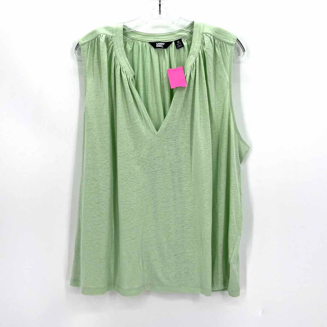 Size 1X LAND END Lime Green Shirt