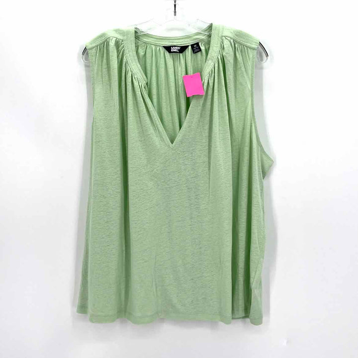 Size 1X LAND END Lime Green Shirt