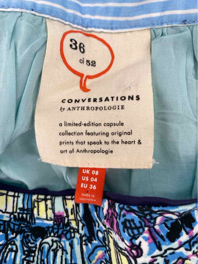 Size 4 Anthropologie Blue Skirt