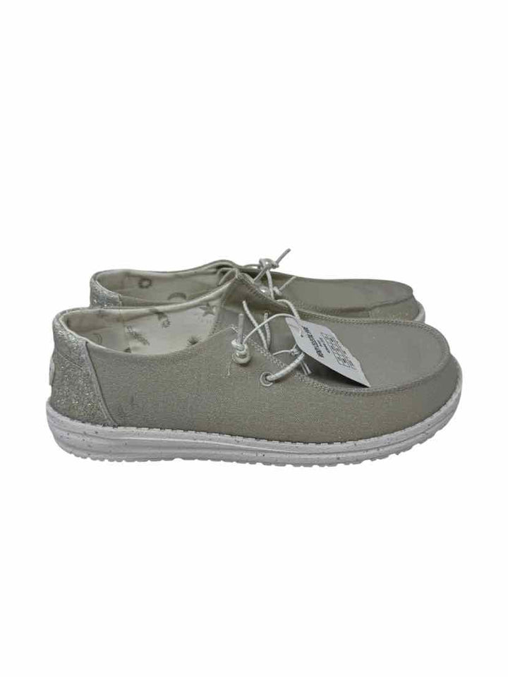Shoe Size 8 HEY DUDE Silver Sneakers
