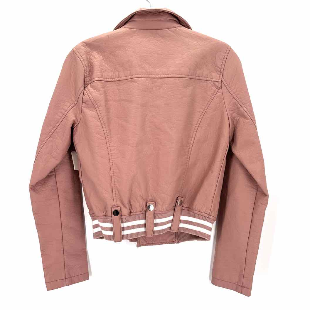 Size S Pink Faux Leather Jacket