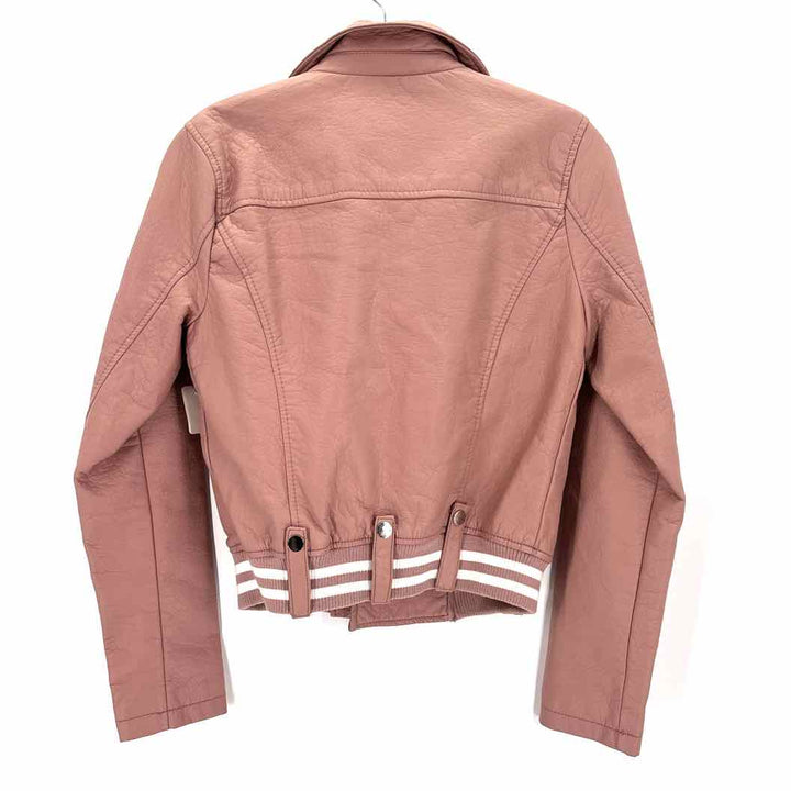 Size S Pink Faux Leather Jacket