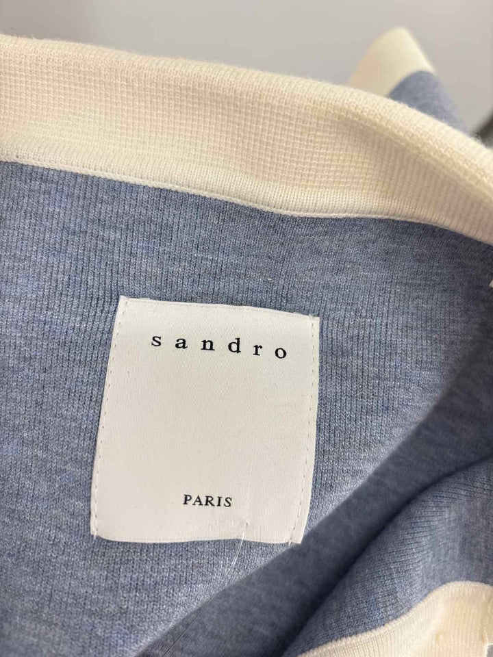 Size 40 SANDRO Blue Knit Cardigan