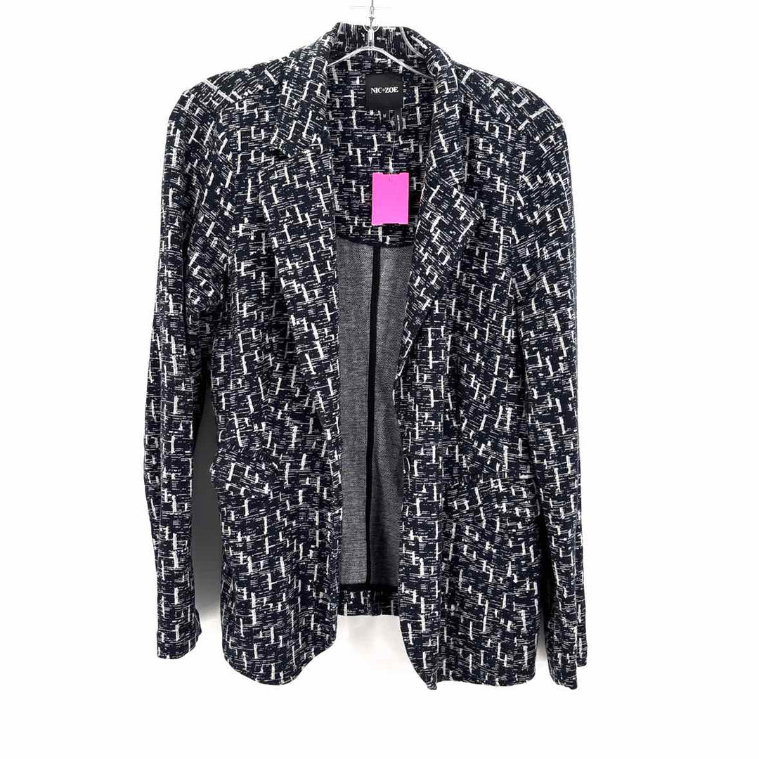 Size M NIC + ZOE Navy Print Blazer