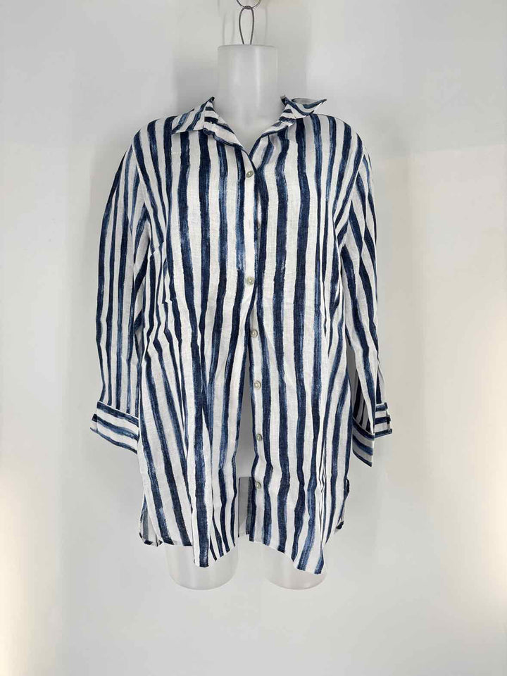 Size 12 Chico's Navy Print Shirt