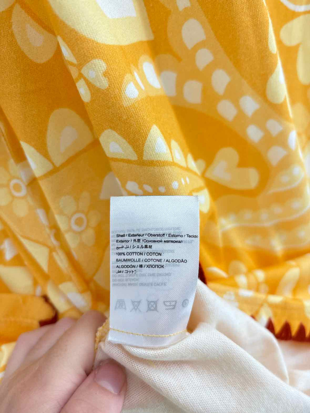 Size S FARM RIO Yellow Print Dress