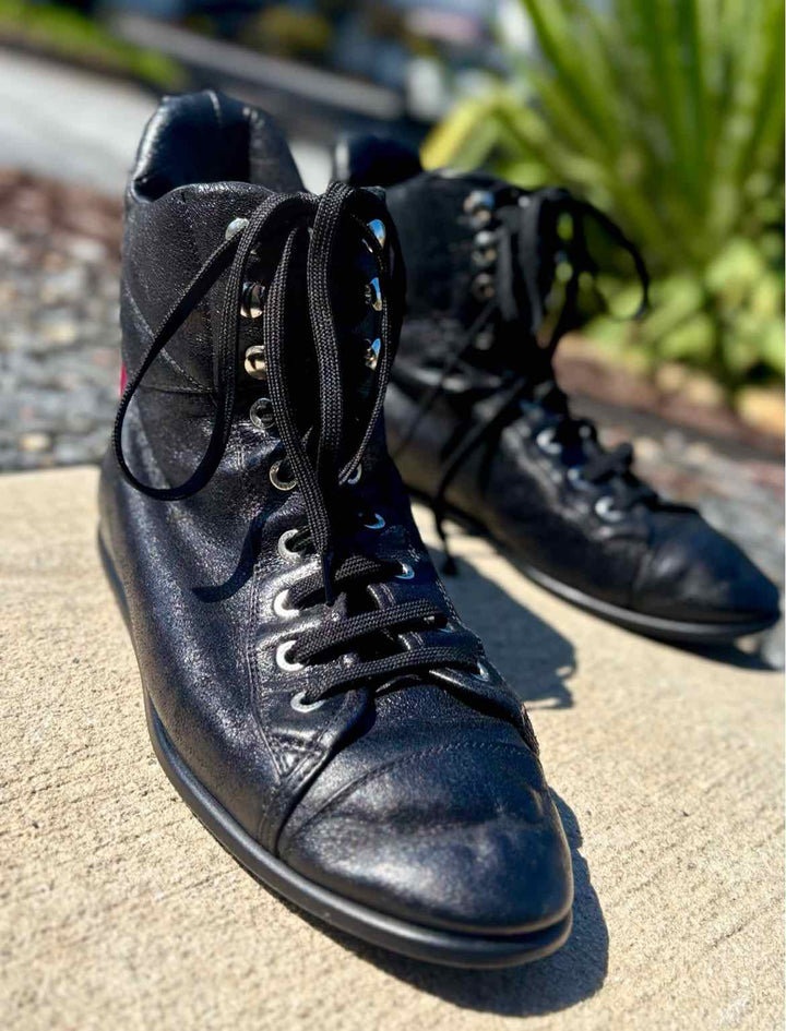 Shoe Size 41 Chanel Black Leather Luxury - Boots